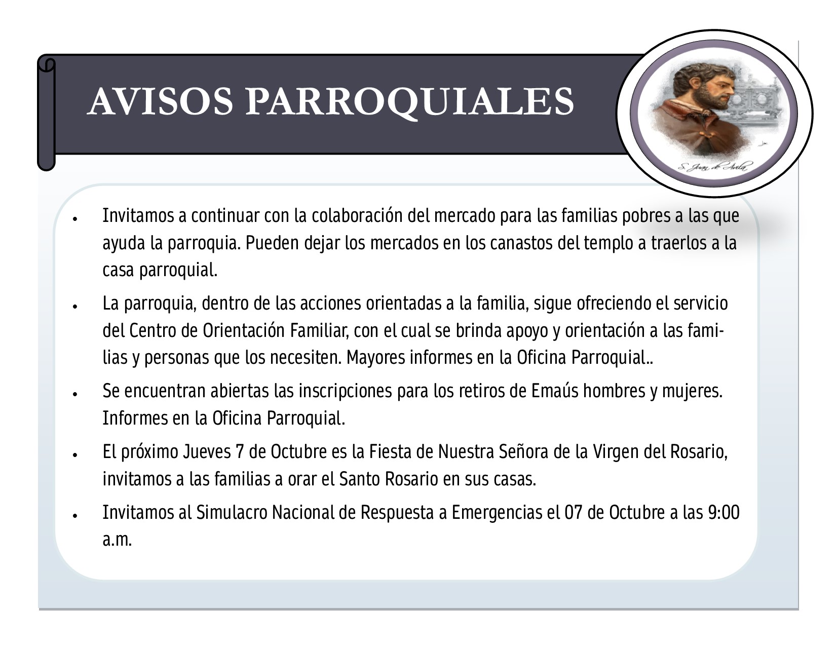 avisos parroquiales 