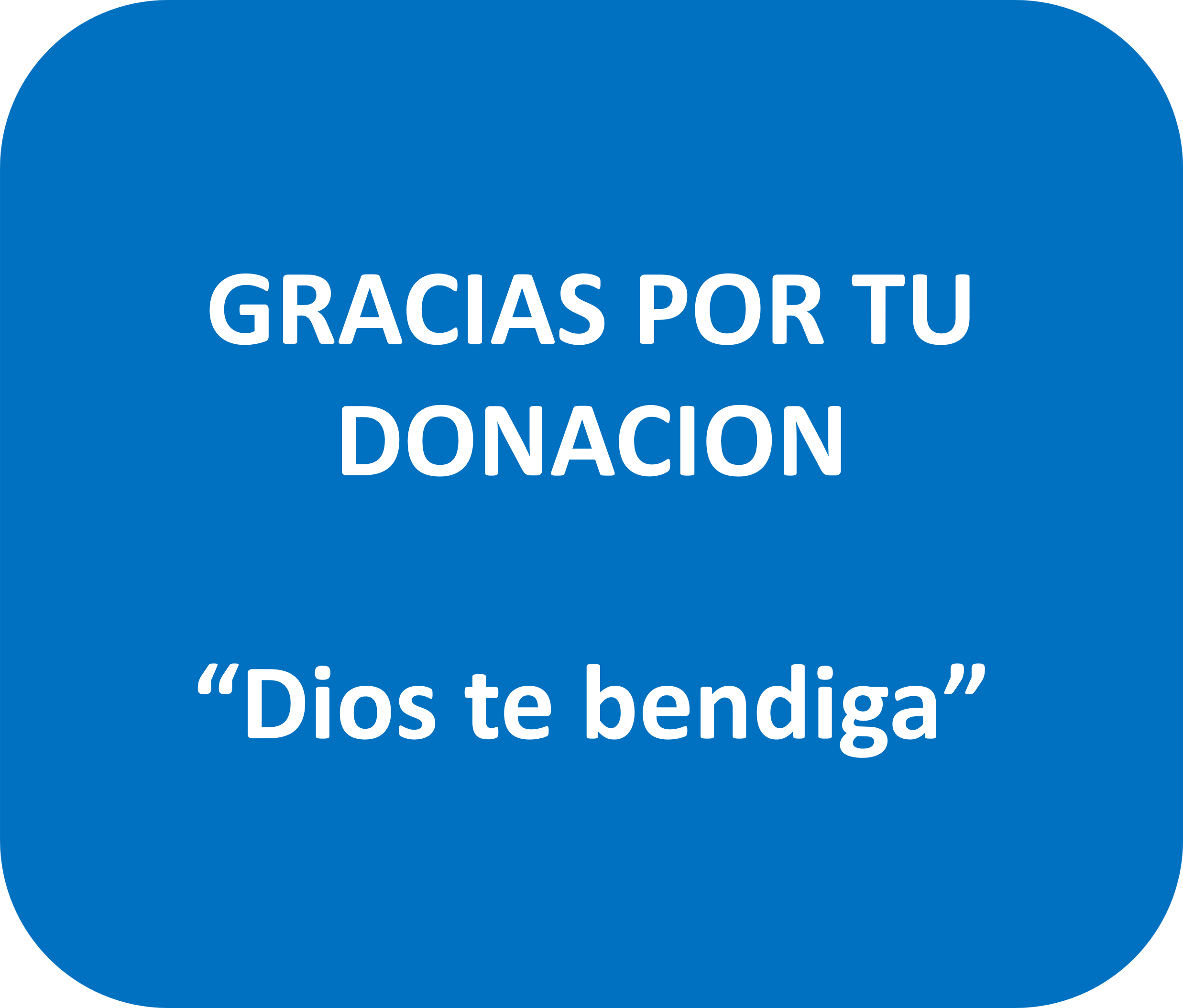 Gracias por su donación. 