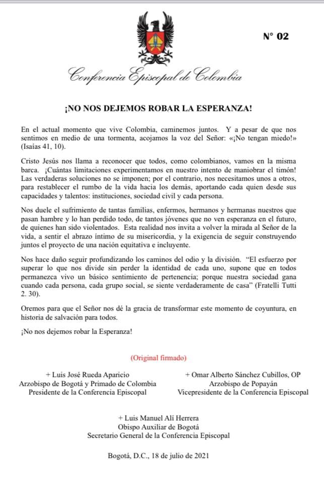no nos dejemos robar la esperanza