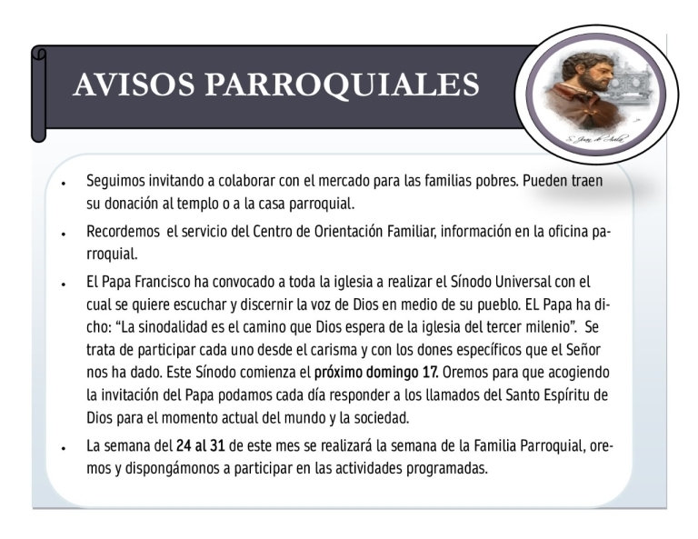 avisos parroquiales 