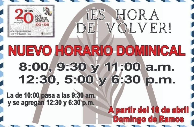 Horario eucaristías